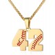 Baseball Number Necklace for Boy Athletes Jersey Number Necklace Stainless Steel Chain Baseball Charm Pendant Personalized Baseball Gift for Men