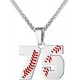 Baseball Number Necklace for Boy Athletes Jersey Number Necklace Stainless Steel Chain Baseball Charm Pendant Personalized Baseball Gift for Men