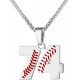 Baseball Number Necklace for Boy Athletes Jersey Number Necklace Stainless Steel Chain Baseball Charm Pendant Personalized Baseball Gift for Men