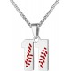 Baseball Number Necklace for Boy Athletes Jersey Number Necklace Stainless Steel Chain Baseball Charm Pendant Personalized Baseball Gift for Men