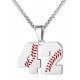 Baseball Number Necklace for Boy Athletes Jersey Number Necklace Stainless Steel Chain Baseball Charm Pendant Personalized Baseball Gift for Men