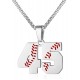 Baseball Number Necklace for Boy Athletes Jersey Number Necklace Stainless Steel Chain Baseball Charm Pendant Personalized Baseball Gift for Men