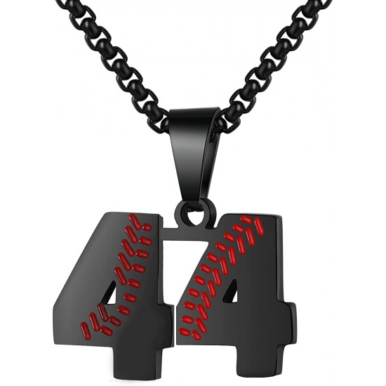 Baseball Number Necklace for Boy Athletes Jersey Number Necklace Stainless Steel Chain Baseball Charm Pendant Personalized Baseball Gift for Men