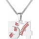 Baseball Number Necklace for Boy Athletes Jersey Number Necklace Stainless Steel Chain Baseball Charm Pendant Personalized Baseball Gift for Men