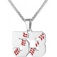 Baseball Number Necklace for Boy Athletes Jersey Number Necklace Stainless Steel Chain Baseball Charm Pendant Personalized Baseball Gift for Men