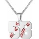 Baseball Number Necklace for Boy Athletes Jersey Number Necklace Stainless Steel Chain Baseball Charm Pendant Personalized Baseball Gift for Men