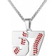 Baseball Number Necklace for Boy Athletes Jersey Number Necklace Stainless Steel Chain Baseball Charm Pendant Personalized Baseball Gift for Men