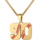 Baseball Number Necklace for Boy Athletes Jersey Number Necklace Stainless Steel Chain Baseball Charm Pendant Personalized Baseball Gift for Men