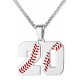 Baseball Number Necklace for Boy Athletes Jersey Number Necklace Stainless Steel Chain Baseball Charm Pendant Personalized Baseball Gift for Men