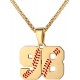 Baseball Number Necklace for Boy Athletes Jersey Number Necklace Stainless Steel Chain Baseball Charm Pendant Personalized Baseball Gift for Men