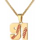 Baseball Number Necklace for Boy Athletes Jersey Number Necklace Stainless Steel Chain Baseball Charm Pendant Personalized Baseball Gift for Men