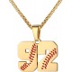 Baseball Number Necklace for Boy Athletes Jersey Number Necklace Stainless Steel Chain Baseball Charm Pendant Personalized Baseball Gift for Men