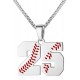 Baseball Number Necklace for Boy Athletes Jersey Number Necklace Stainless Steel Chain Baseball Charm Pendant Personalized Baseball Gift for Men