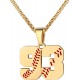 Baseball Number Necklace for Boy Athletes Jersey Number Necklace Stainless Steel Chain Baseball Charm Pendant Personalized Baseball Gift for Men