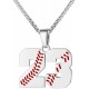 Baseball Number Necklace for Boy Athletes Jersey Number Necklace Stainless Steel Chain Baseball Charm Pendant Personalized Baseball Gift for Men