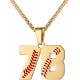 Baseball Number Necklace for Boy Athletes Jersey Number Necklace Stainless Steel Chain Baseball Charm Pendant Personalized Baseball Gift for Men