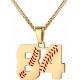 Baseball Number Necklace for Boy Athletes Jersey Number Necklace Stainless Steel Chain Baseball Charm Pendant Personalized Baseball Gift for Men