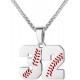 Baseball Number Necklace for Boy Athletes Jersey Number Necklace Stainless Steel Chain Baseball Charm Pendant Personalized Baseball Gift for Men