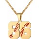 Baseball Number Necklace for Boy Athletes Jersey Number Necklace Stainless Steel Chain Baseball Charm Pendant Personalized Baseball Gift for Men