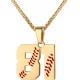 Baseball Number Necklace for Boy Athletes Jersey Number Necklace Stainless Steel Chain Baseball Charm Pendant Personalized Baseball Gift for Men