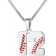 Baseball Number Necklace for Boy Athletes Jersey Number Necklace Stainless Steel Chain Baseball Charm Pendant Personalized Baseball Gift for Men