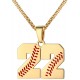 Baseball Number Necklace for Boy Athletes Jersey Number Necklace Stainless Steel Chain Baseball Charm Pendant Personalized Baseball Gift for Men