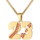 Baseball Number Necklace for Boy Athletes Jersey Number Necklace Stainless Steel Chain Baseball Charm Pendant Personalized Baseball Gift for Men