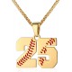 Baseball Number Necklace for Boy Athletes Jersey Number Necklace Stainless Steel Chain Baseball Charm Pendant Personalized Baseball Gift for Men