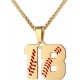 Baseball Number Necklace for Boy Athletes Jersey Number Necklace Stainless Steel Chain Baseball Charm Pendant Personalized Baseball Gift for Men