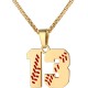 Baseball Number Necklace for Boy Athletes Jersey Number Necklace Stainless Steel Chain Baseball Charm Pendant Personalized Baseball Gift for Men