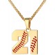 Baseball Number Necklace for Boy Athletes Jersey Number Necklace Stainless Steel Chain Baseball Charm Pendant Personalized Baseball Gift for Men