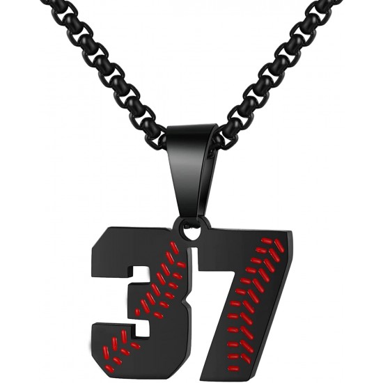 Baseball Number Necklace for Boy Athletes Jersey Number Necklace Stainless Steel Chain Baseball Charm Pendant Personalized Baseball Gift for Men