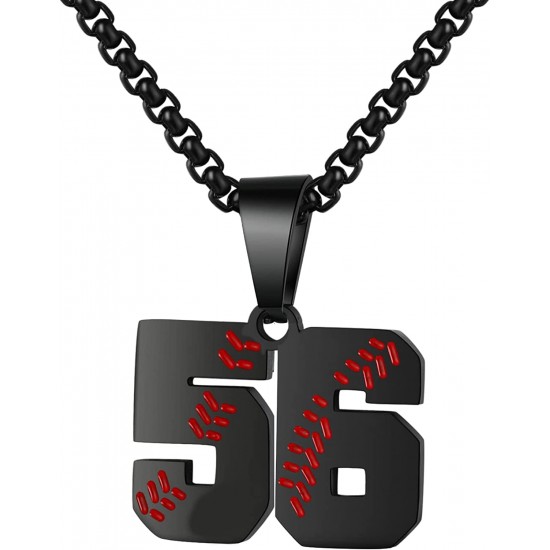 Baseball Number Necklace for Boy Athletes Jersey Number Necklace Stainless Steel Chain Baseball Charm Pendant Personalized Baseball Gift for Men