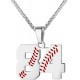 Baseball Number Necklace for Boy Athletes Jersey Number Necklace Stainless Steel Chain Baseball Charm Pendant Personalized Baseball Gift for Men