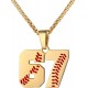 Baseball Number Necklace for Boy Athletes Jersey Number Necklace Stainless Steel Chain Baseball Charm Pendant Personalized Baseball Gift for Men