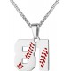 Baseball Number Necklace for Boy Athletes Jersey Number Necklace Stainless Steel Chain Baseball Charm Pendant Personalized Baseball Gift for Men