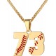 Baseball Number Necklace for Boy Athletes Jersey Number Necklace Stainless Steel Chain Baseball Charm Pendant Personalized Baseball Gift for Men