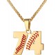 Baseball Number Necklace for Boy Athletes Jersey Number Necklace Stainless Steel Chain Baseball Charm Pendant Personalized Baseball Gift for Men