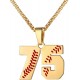 Baseball Number Necklace for Boy Athletes Jersey Number Necklace Stainless Steel Chain Baseball Charm Pendant Personalized Baseball Gift for Men