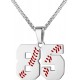 Baseball Number Necklace for Boy Athletes Jersey Number Necklace Stainless Steel Chain Baseball Charm Pendant Personalized Baseball Gift for Men