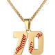 Baseball Number Necklace for Boy Athletes Jersey Number Necklace Stainless Steel Chain Baseball Charm Pendant Personalized Baseball Gift for Men