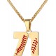 Baseball Number Necklace for Boy Athletes Jersey Number Necklace Stainless Steel Chain Baseball Charm Pendant Personalized Baseball Gift for Men