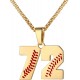 Baseball Number Necklace for Boy Athletes Jersey Number Necklace Stainless Steel Chain Baseball Charm Pendant Personalized Baseball Gift for Men