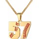 Baseball Number Necklace for Boy Athletes Jersey Number Necklace Stainless Steel Chain Baseball Charm Pendant Personalized Baseball Gift for Men