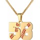 Baseball Number Necklace for Boy Athletes Jersey Number Necklace Stainless Steel Chain Baseball Charm Pendant Personalized Baseball Gift for Men