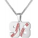 Baseball Number Necklace for Boy Athletes Jersey Number Necklace Stainless Steel Chain Baseball Charm Pendant Personalized Baseball Gift for Men