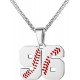 Baseball Number Necklace for Boy Athletes Jersey Number Necklace Stainless Steel Chain Baseball Charm Pendant Personalized Baseball Gift for Men