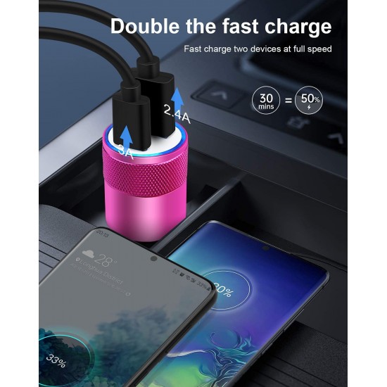 USB C Car Charger, USB Type C Fast Power Charging Block Dual Port USB A & USBC Plug Cargador Carro Lighter Adapter for iPhone, iPad, Samsung Galaxy, LG, Google Pixel, Moto, USB-C Port USB C Car Charger, USB Type C Fast Power Charging Block Dual Port USB A & USBC Plug Cargador Carro Lighter Adapter for iPhone, iPad, Samsung Galaxy, LG, Google Pixel, Moto, USB-C Port