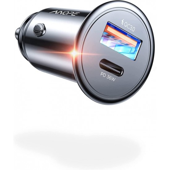USB C Car Charger 48W iPhone Car Charger Adapter Mini Metal USB Car Charger Port PD30W&QC3.0 Car Phone Charger Fast Charging for iPhone 14 Pro Max Plus 13 12 Samsung S23/22/21 Pixel