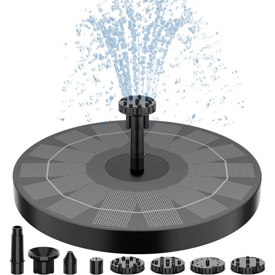 2.5W Solar Bird Bath Fountain Pump Solar Fountain Pump for Bird Bath with 6 Nozzles, 6.7 2.5W Solar Bird Bath Fountain Pump Solar Fountain Pump for Bird Bath with 6 Nozzles, 6.7